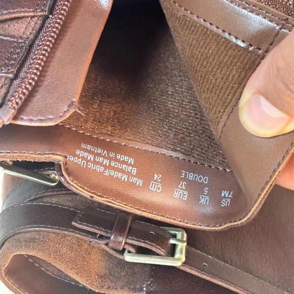 Dr. Scholl's Brown Leather Ankle Booties with Buckle - Picture 8 of 12